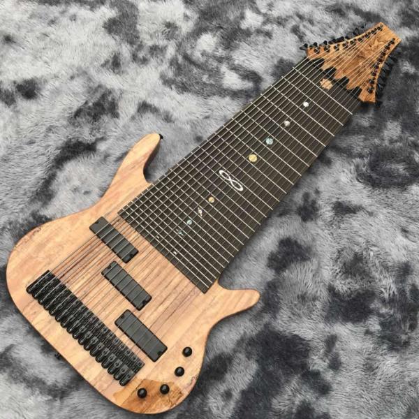 Grand 17 strings bass guitar mahogany body neck rosewood fingerboard wireless inlay logo and shape can be customized