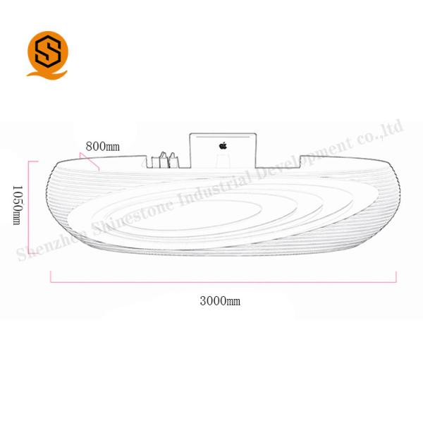 Artificial Stone Beauty Salon Reception Desk Matte Or Glossy Surface Finish