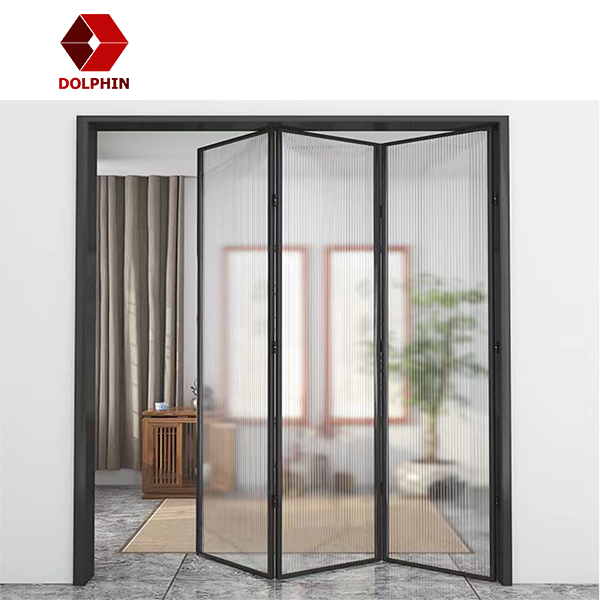 Двери внешней складчатости Bi алюминиевые стеклянные складывая полируя для снабжения жилищем виллы жилого