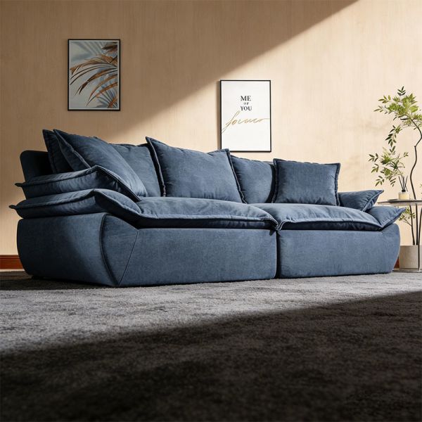 Compression Vacuum Sofa Set Home Furniture Modular Modern Luxury Corduroy 3 Seater Sponge Couch Living Room Frameless Sofa
