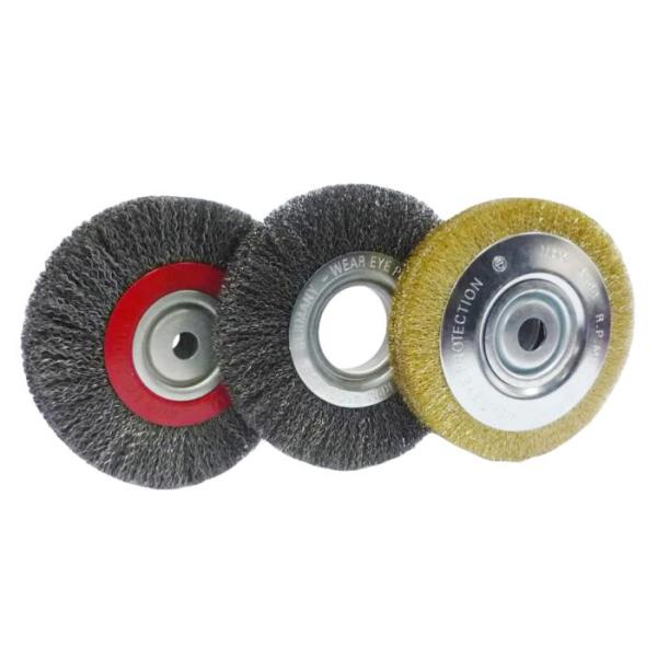 Metal Polishing 8Inch Crimped Brass Coated Steel Wire Wheel Brush