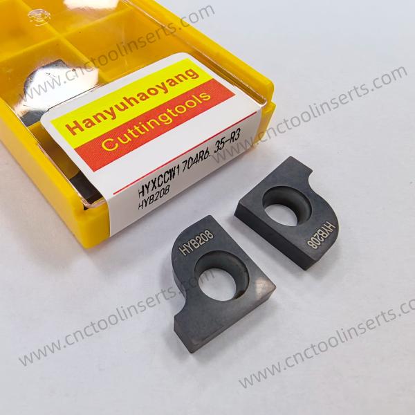 Insertado de fresado CNC con recubrimiento PVD HYXCCW1704R6.35-R3 HYB208, adecuado para materiales difíciles de mecanizar, excepto aleaciones de alta temperatura.