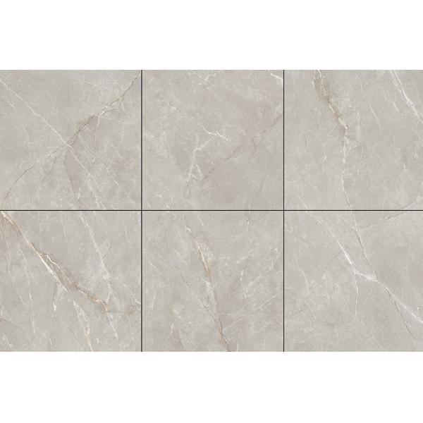 Carreau de porcelaine émaillée polie pour sol intérieur 1mx1m, gris, durable, pour hôtel