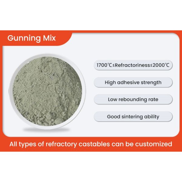 Industrial Furnace Refractory Gunning Materials Alumina Magnesia Gunning Mix For Boiler And Kiln Unshaped Refractory