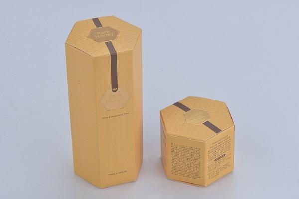 UNI Hexagon Packaging Box CMYK Luxury Cosmetic Box Printing Texture Finished