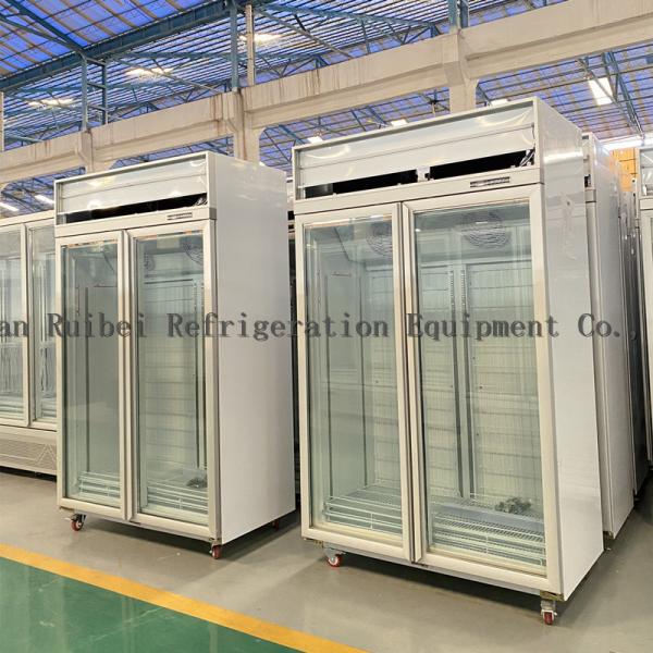 Supermarket Display Refrigerators Double Glass Door Beer Fridge Upright Drink Beverage Cooler
