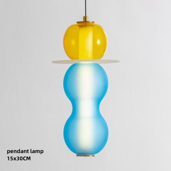 Designer Colored Pendant Lamps LED Stained Glass Pendant Light Bar Shop Restaurant Light(WH-AP-603)