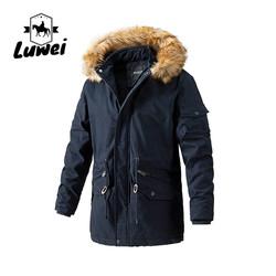 Winter Warm Water Proof Long Plus Size Utility Cotton Men Parka Coat Plus Size Trench Coats Jacket with Hooded