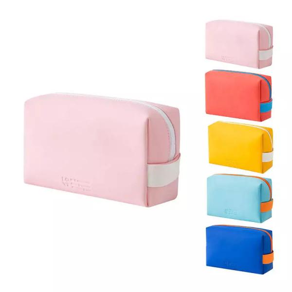 Customized Sustainable Packaging Cross-Border Portable PU Women'S Makeup Bag Cute Waterproof Storage Bag