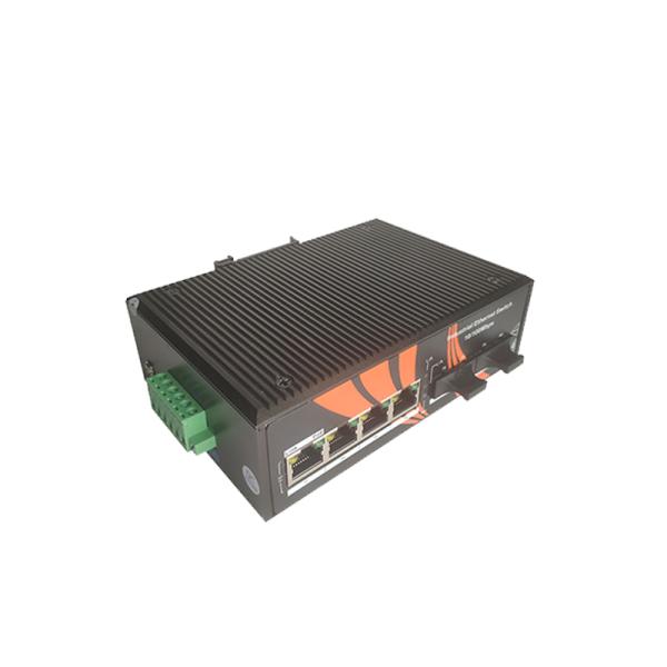 10/100M Industrial Unmanaged Poe Switch Din Rail With 2 SC Ports 4 RJ45 Ports