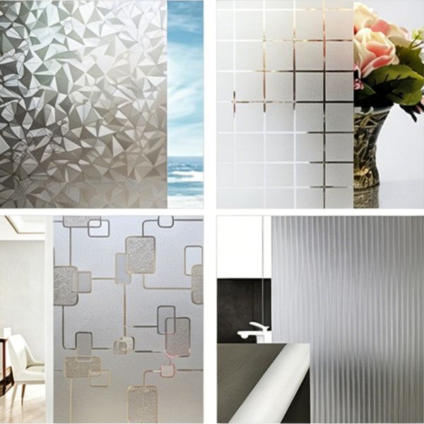 UV Blocking Patterned Glass Decorative Film Water Activated Stained Glass Privacy Film