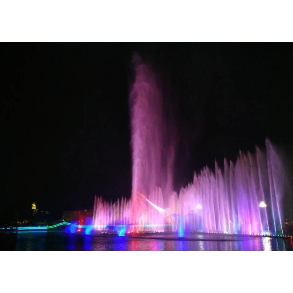 Super Shocking Outdoor Led Pond Fountain , Dancing Pool Fountain 100m Super High Spray