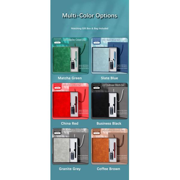 Custom Logo Soft PU Leather Notebook Gift Set Box For Business Corporate Meeting