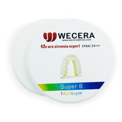 Épaisseur 1200 multicouche multicouche de MPA 16mm du bloc 3D de zirconium dentaire