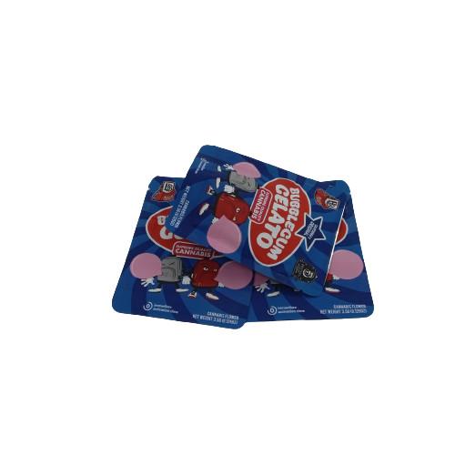 Emballage en aluminium à fond plat sac Mylar herbe bonbons avec soupape et fermeture à glissière