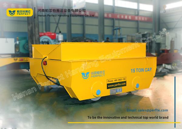 Coils Handling Rail Transfer Trolley / Motorized Rail Cart For Steel Factory