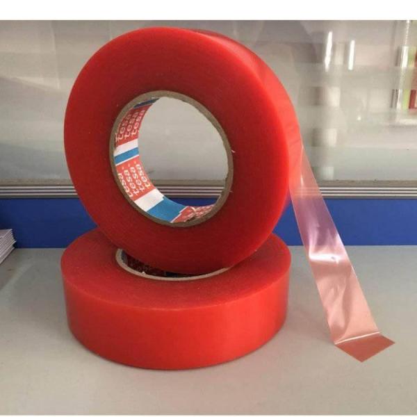 TESA 4965 Двусторонняя клеящая лента Красная пленка Теплоустойчивый ПЭТ-субстрат толщиной 0,2 мм