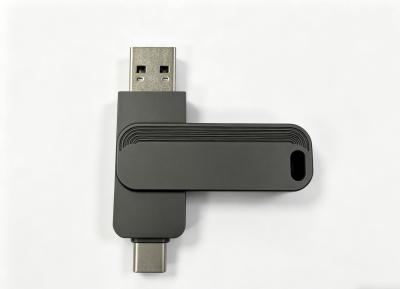 Gun Black Color Usb 3.0 + Type C 1005 Passed H2 Test Type C USB Flash Drives Fast Match USA And EU Standrad