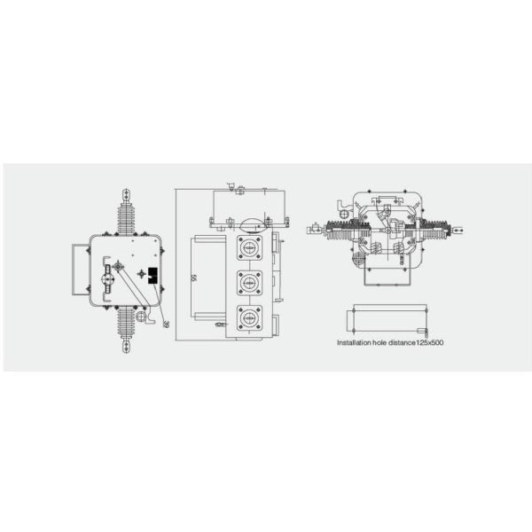 50Hz MV Circuit Breaker Pole Mounted SF6 Gas Circuit Breakers Outdoor