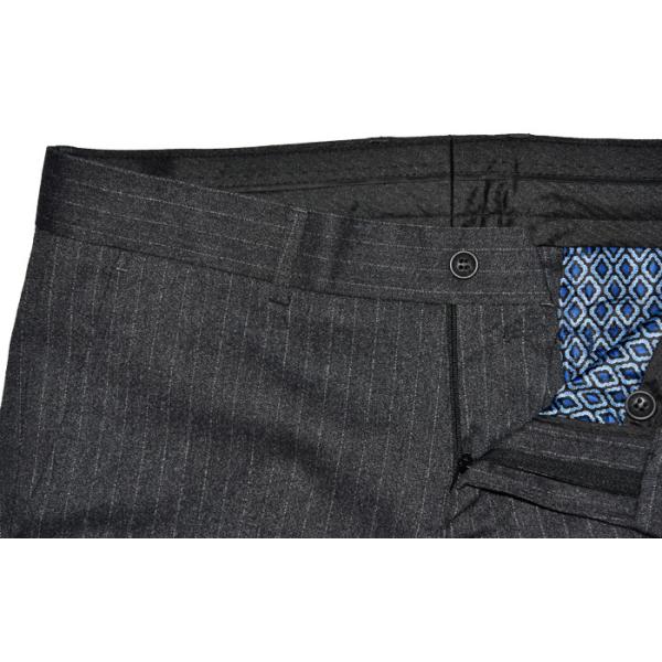 Classic Measure Mens Slim Fit Tailored 3 Pieces Suit Dark Grey Stripe Business Person