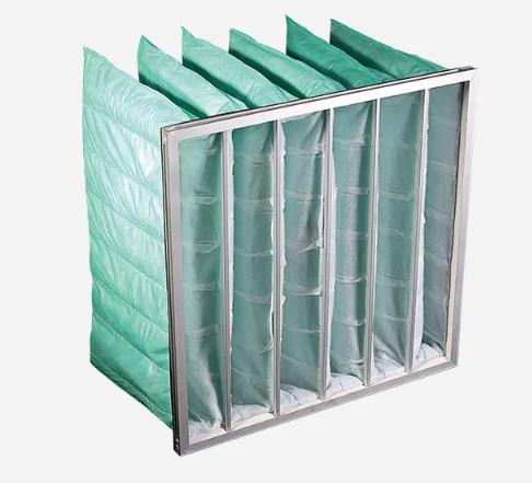 Aluminum Frame HVAC F6 Synthetic Fiber Pocket Bag Air Filters With  6 Pockets