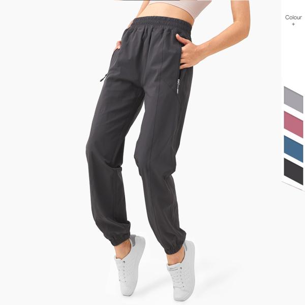 Ioga Sweatpants das calças 130gsm do basculador da ioga dos bolsos do zíper de Quickdrying mais o tamanho