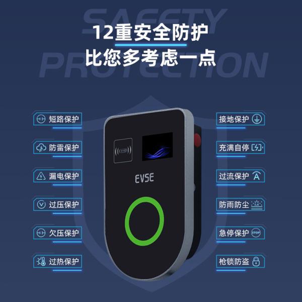 7kW 14kW 22kW  U Shape Evse Wallbox Ev Fast Charging Car Charger Box Type 1 Socket Level 2 Charger Station