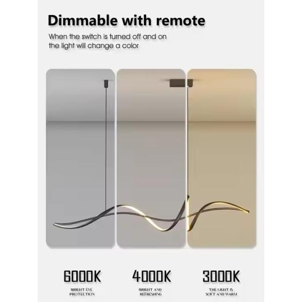 Comedor Lámpara de luces Fluffy Catkins Lineal Italiano Pendant Decoración de luz de lujo Comedor Lámpara de banda larga atenuable