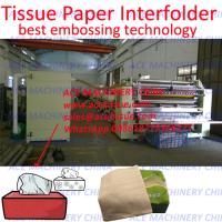 Maquinaria facial automática del papel seda de Interfold de la velocidad del diseño de Taiwán con acero a la grabación en relieve de acero