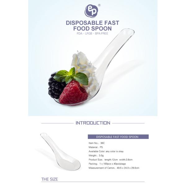 Eco-friendly high quality modern disposable plastic spoon  for using