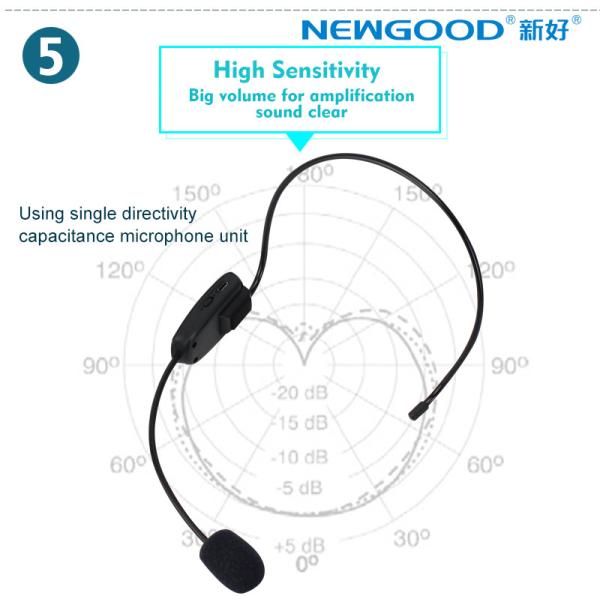 FM Professional headset wireless headset microphone for Tour Guides, Teachers, Coaches, Presentations, Costumes