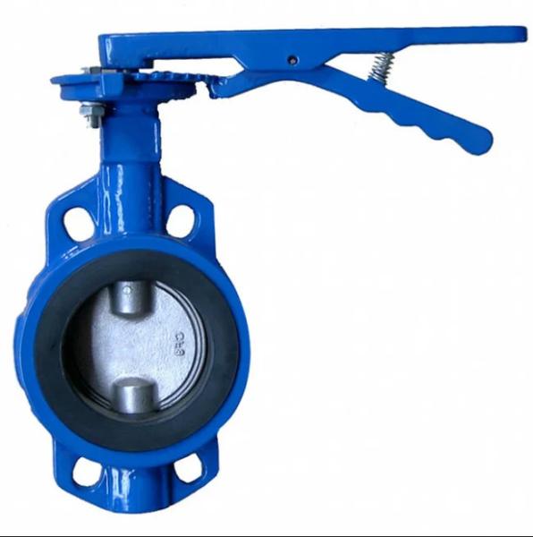 Cast Iron Manual Soft Seal Wafer Type Butterfly Valve 6 Inch Handle Lever