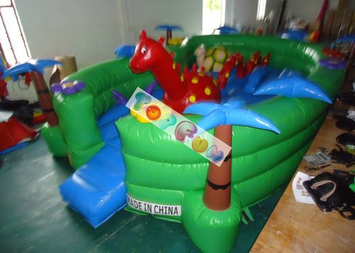 campo de jogos inflável da tartaruga do parque de diversões de encerado do PVC de 0.45mm com corrediça e túneis