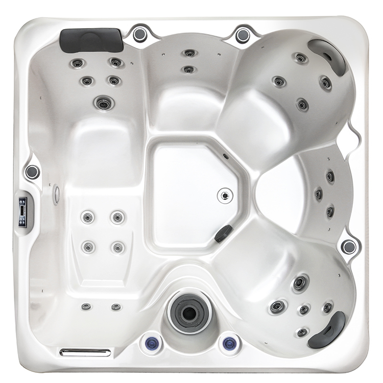 Modern Design American Acrylic Freestanding Hot Tub with 5 Years Warranty and 1900x1900x800mm Size for 4 Seats + 1 Lounger