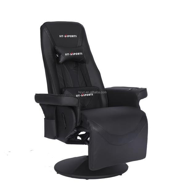 Black Racing Style PU Leather Office Gaming Sofa With Footrest 50*80*110cm for Gaming Room