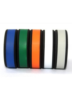 Men Silicone Rubber Wedding Ring Breathable Flat Edge Third Party Appraisal For Engagement