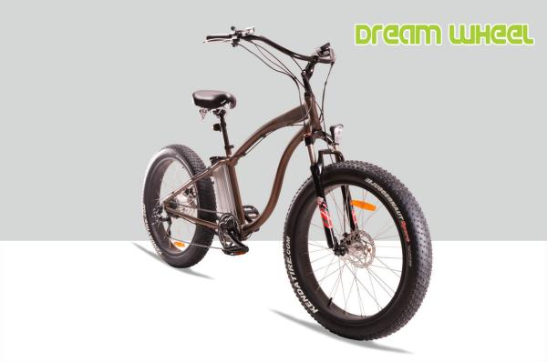 48V 500W Electric Beach Cruiser Bikes , 26 x 4.0 Fat Tire Beach Cruiser Electric Bike