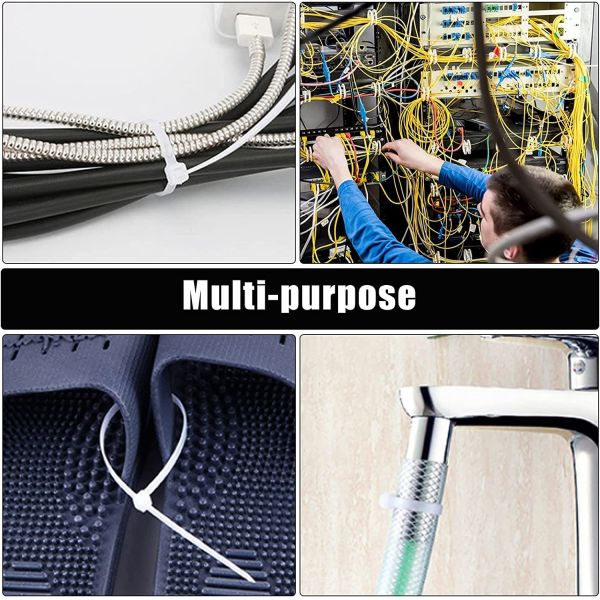 Full Sizes 4~48 Inch Fastening Self-Locking Nylon Cable Zip Ties Heat Resistant Adjustable Plastic Cable Straps