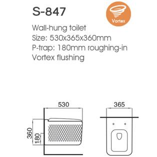 Wall Hung Toilet with Tornado Flush and Soft Close Seat