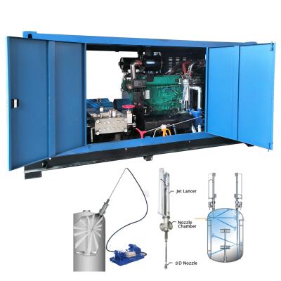 85L/Min 1500bar Máquina de chorro de agua de alta presión Reactor Limpieza automática con boquilla rotativa 3D