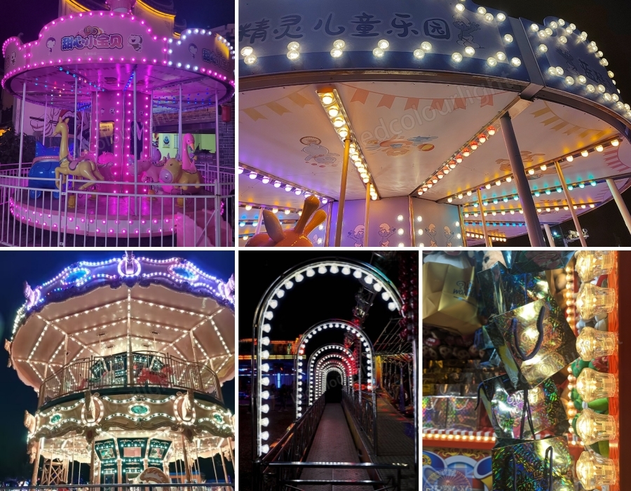 60mm LED Funfair Light DC24V RGB Lighting Pixel Point Light for Amusement Park