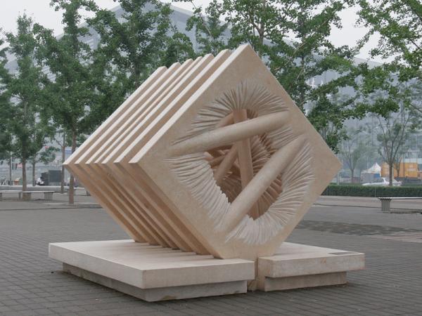 Stone mordern city sculptures for park