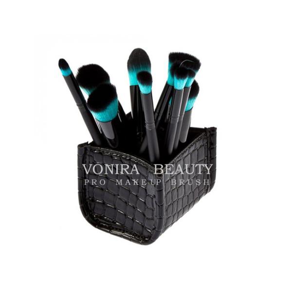 ПУ лоска Про организатора ручки случая хранения коробки держателя щетки макияжа кожи змейки косметического высокий