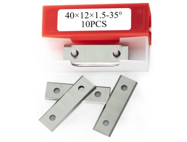 40x12x1.5-35° Ferramentas de carvão para carvão Carbide Planer Knives TCT Woodworking Planer 10PCS