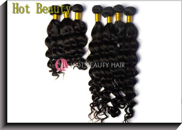 Curly Virgin Brazilian Remy Human Hair Extensions Natural Brown Color