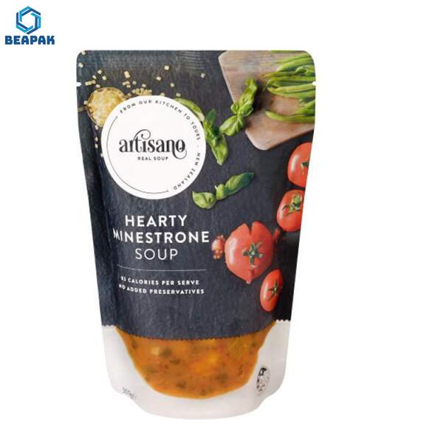 Temperature Resistant Stand Up Retort Packaging Pouch