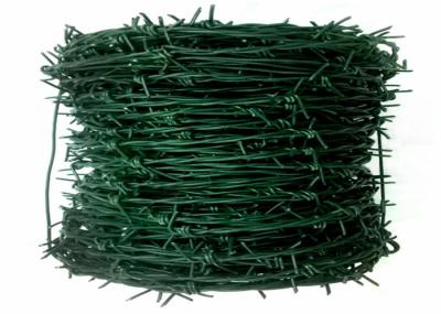 Arame farpado revestido de PVC verde com fios duplos torcidos