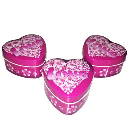 O coração decorativo deu forma ao metal Tin Packaging do presente de Tin Gift Box Holiday Promotion