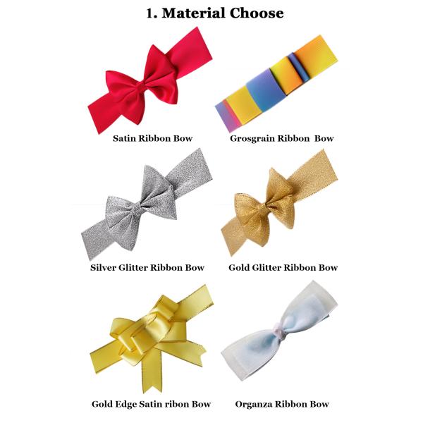 Customizable Satin Elastic Pre-Tied Ribbon Bows for Gift Wrapping Unit 0.03-0.2 USD