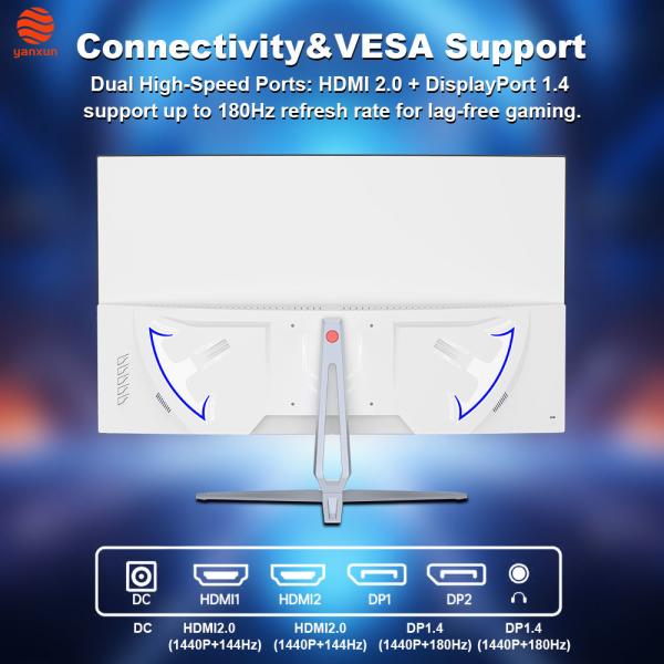 3000R QHD Resolution 32 Inch Gaming Monitor 180Hz Refresh Rate Custom Brand